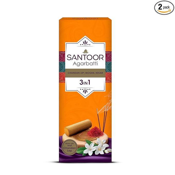 SANTOOR AGARBATTI CHANDAN+MOGRA